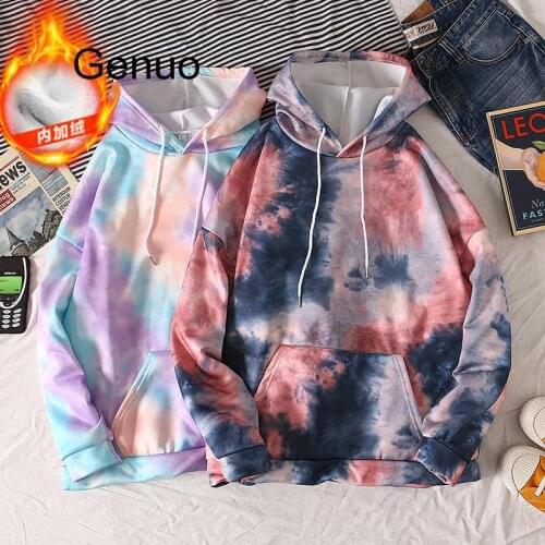Plus Hoodies Mens Fashion Tie-dyed Casual Hip Hop Hoodie Men Streetwear Printing Loose Hooded Sweatshirt Mens Hoody M-2XL