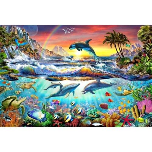 Marine wonderland The wooden puzzle 1000 pieces ersion jigsaw puzzle white card adult childrens educational toys
