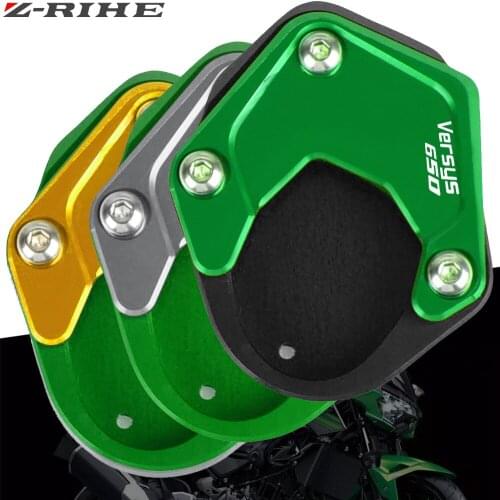 For Kawasaki Versys650 Moto Side Stand Enlarge Plate Kickstand Extension 2010 2011 2012 2013 2014 2015 2016 2017 2019 Versys 650