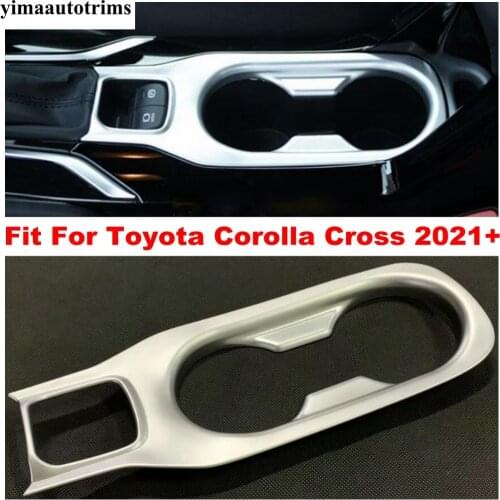 Car Gear Shift Electronic Handbrake Frame Water Cup Holder Panel Cover Trim ABS Matte Accessories For Toyota Corolla Cross 2021