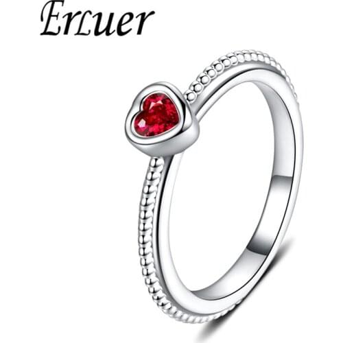 ERLUER Fashion heartshaped jewelry womens Austrian crystal romantic wedding ring for womens valentines day gift Drop shipping
