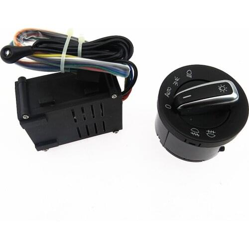 SCJYRXS 5ND941431B 5ND 941 431 B Chrome Headlight Switch Auto Sensor Light + Control Sensor Module For Passat B5 Golf MK4