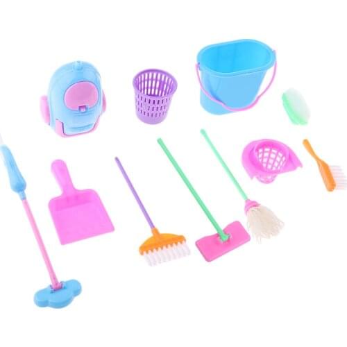 Dollhouse Cleaning Tools Mini Household Cleaning Kit For Accessory
