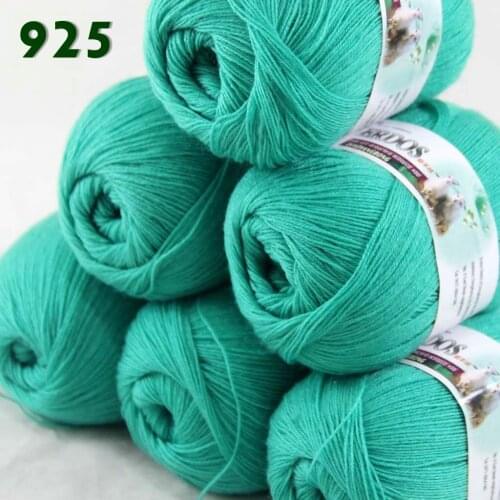 Lot of 6 Skeins Fine Lace Soft Wool Acrylic Cashmere Yarn Knittin Bramble Berry Mint 238-925-6