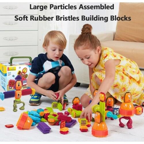 Large Particles Mane Building Blocks DIY Assembled Creative Variety Shape Soft Rubber Thorn ABS Material Childrens Puzzle Toys