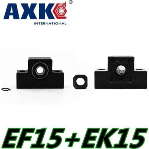 Linear Rail AXK Axk Ek/ef15 End Support Unit For Sfu2004 Sfu2005 Sfs2010 Ballscrew 1pc Ek15 Fixed Side+1pc Ef15 Floated Side