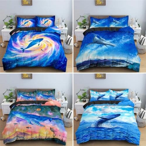 Marine Animal Duvet Cover Set Comforter Cover Shark Pattern Bedding Set With Pillowcases Twin Full Queen King Size Bed Set