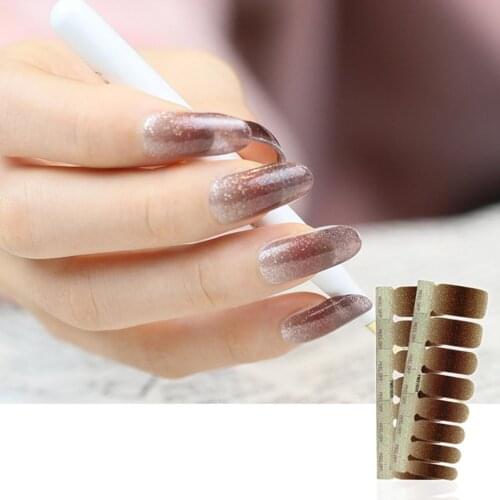 Women Self-Adhesive Gradient Glitter Full Wraps Nail Polish Sticker Art Decals