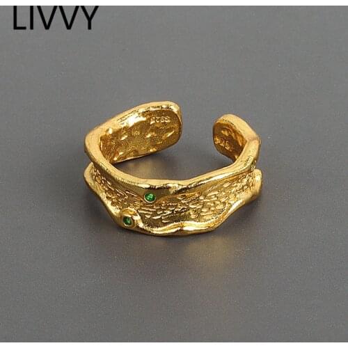 LIVVY Prevent Allergy Silver Color Wedding Rings New Creative Geometric Handmade Anillo Accessories Jewelry Gifts 2021 Tr