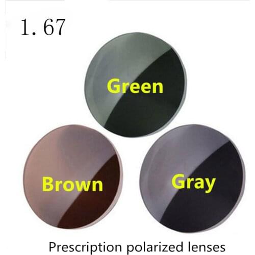 High quality 1.67 index prescription sunglasses polarized lenses Gray Green Brown 3 clolor Optional