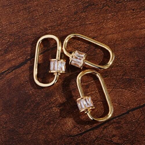 Golden Multi-Style Square Color Zircon Pendant Buckle Fashion Charm Accessories Gift Making DIY Jewelry