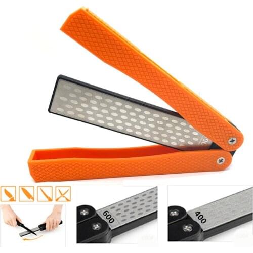 Portable 5" Double Side Whestone Grindstone Camping Pocket Folding Knife Sharpen Sharpening Stone Mini Diamond Sharpener