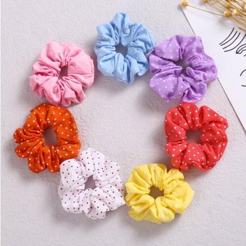 Girls Scrunchie Elastic Handmade Multicolor Hair Band For Children Ponytail Holder Headband Hair Accessories For Girls Kids