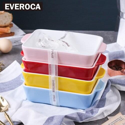 Cheese Baked Rice Bowl Can Be Used In Microwave Oven Rectangular Household Ceramic Plate Baking Tableware Kitchen Tableware