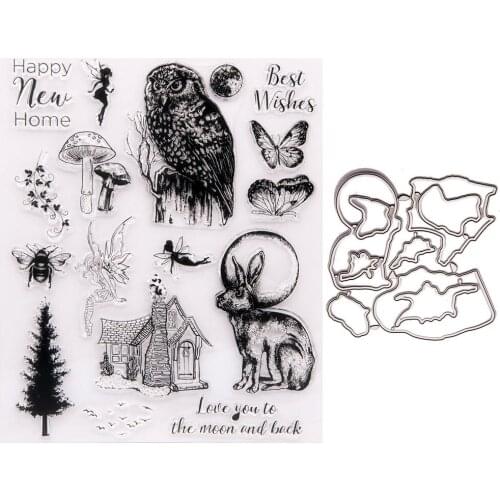 Silicone RUBBER Clear Stamps CUTTING DIES For Scrapbooking STENSICLS BIRD ANIMALS DIY PAPER Album Cards MAKING EMBOSSING FOLDER
