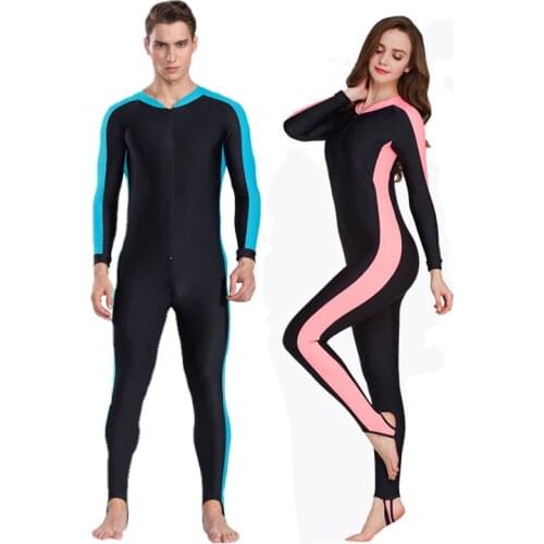 SBART UPF 50+ Lycra Diving Wetsuit anti UV one piece rash guard long sleeve swimwear surf Suit Men Women Sun Protect