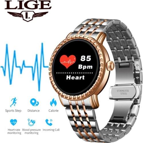 LIGE Sports Smartwatch Blood Pressure Heart Rate Monitoring Fitness Tracker Android Women Activity Pedometer Smart Watch for iOS