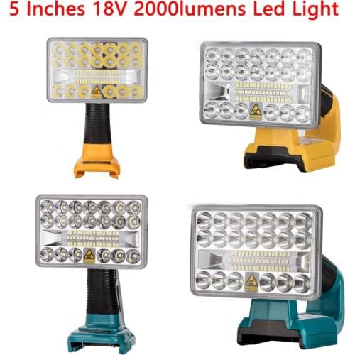 5 Inch 18V LED Flashlight Indoor Outdoors Spotlight Light For Makita DEWALT Milwaukee Bosch USB Outdoor work light