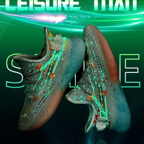 Luminous Popcorn Shoes Coconut Shoes Reflective Fluorescent Casual Shoes Light Running Street Shoes Mesh Breathable Sneakers