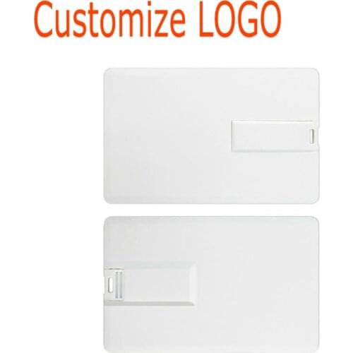 White Credit Card USB Sticks Custom Photo Print Company Logo Name Gift 4-32GB USB 2.0 Flash Pen Drive (over 10pcs Free Logo)