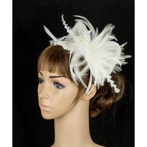 Sinamay Fascinator Headwear Colorful Mesh Feather Party Race Show Hair Accessories Millinery Cocktail Hat Perfct Color MYQ081