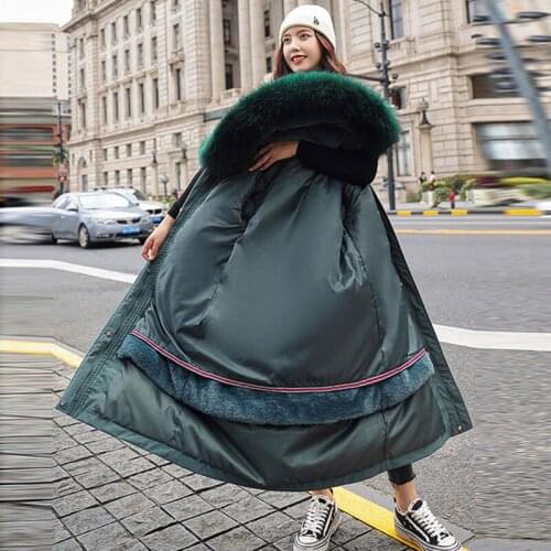 Winter Jackets For Women Long Parkas Thick Loose Hooded Down Jacket Parkas Big With Fur Collar Plus Size warm Winter Coat Women