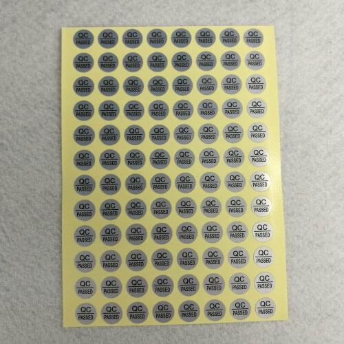 10mm QC PASSED Stickers Silver Color Round PET Warranty Label 5000pcs