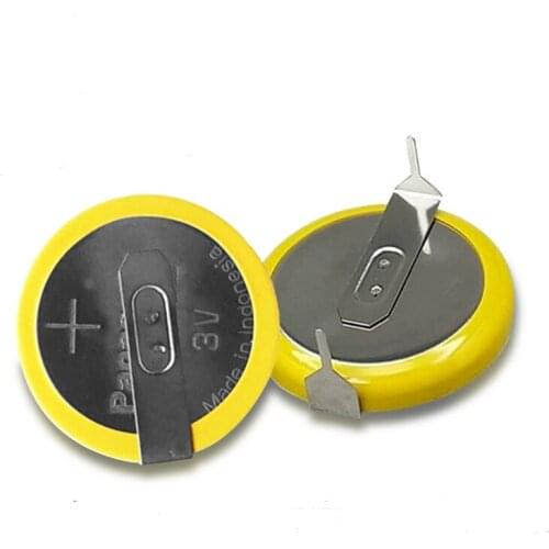 2pcs/lot Panasonic CR2016 3V Lithium Batteries Cell H type horizontal with 2 Soldering Pins Button Coin Battery CR 2016