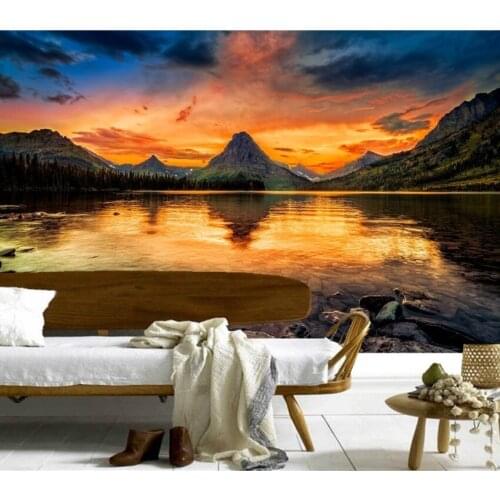 Custom 3d murals,Mountains Lake Sunrises and sunsets Nature wallpapers,living room sofa tv wall children bedroom papel DE parede