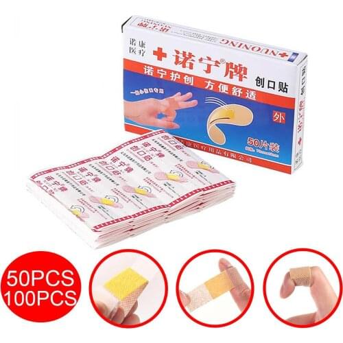 50/100pcs Band-Aids Waterproof Breathable Disposable Medical Adhesive Bandage Wound Hemostasis Sticker Band First Aid Bandage