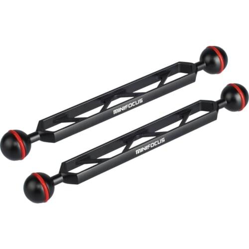 6" Double Ball CNC Arm System Connector Aluminium Ball Head Extension Bar for Strobe/video light Camera Tray/handle