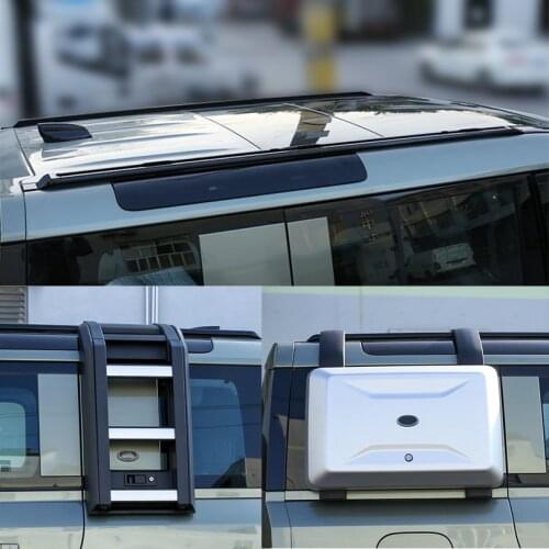 Car Exterior Accessories Folding Roof Ladder Roof Trunk Frame Tool Equipment Box For Land Rover Defender 110 2020-2021