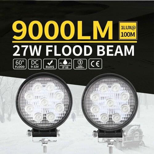 Car Led light bar 27W 48w Led bar 16barra Square Spotlight Off road LED work light 12V 24V For Car Truck 4X4 4WD SUV ATV