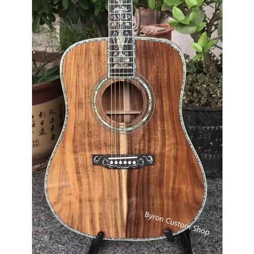 Free shipping factory wholesale custom acoustic guitar Tree of life inays 41 inch koa wood classic acoustic guitar