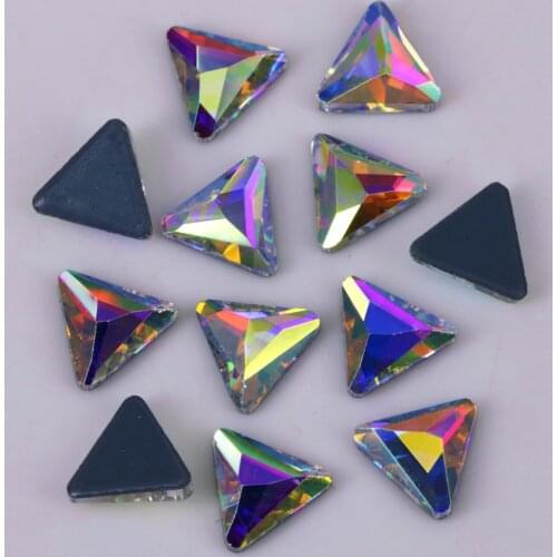 Free Shipping! High Quality 6mm Crystal AB Cosmic Dellta Flat Back Hotfix Rhinestones / Iron On Flat Back Crystals