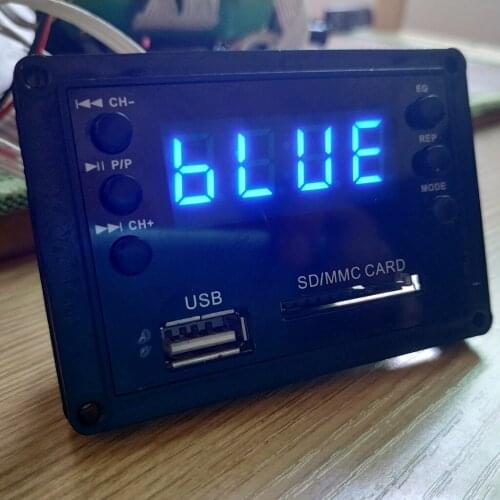 Wireless Bluetooth Audio Decoder Screen Display Blue Character Decoder Board 5V Universal USB Outdoor Card Speaker Spare Parts