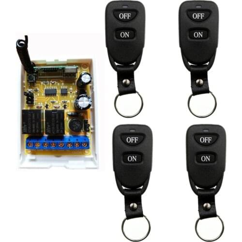 Wireless Remote Control Light Switch 10A Relay Output Radio DC12V DC24V 2CH 2 CH Receiver Module + Belt buckle Transmitter