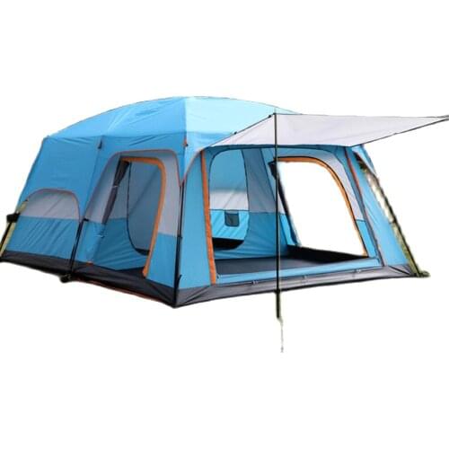 Outdoor Easy To Build 5-8 People Camping Thick Rainproof Camping Portable Double Deck Big Tent
