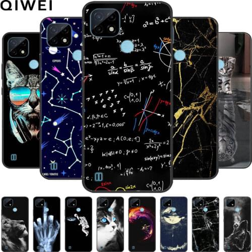 For OPPO Realme C21 Case COOL Black series Soft Silicone Cover For OPPO Realme C21 Phone Cases Protective Realmi C 21 2021 Capa