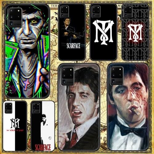 Scarface Tony Montana Phone case For Samsung Galaxy Note 4 8 9 10 20 S8 S9 S10 S10E S20 Plus UITRA Ultra black pretty cell cover