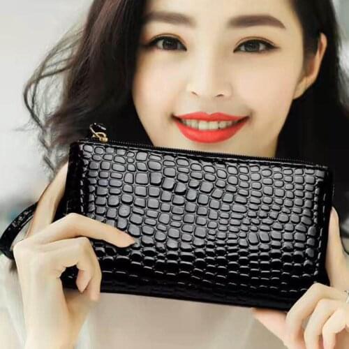 PU Black Womens Clutch Bag Womens Handbag Wallet Shopping Change Pouch Female Evening Bags Key Phone Envelope Clutches Purse