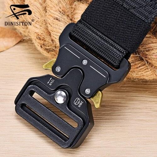 DINISITON New High Quality Mens Nylon Tactical Belt Outdoor Hunting Belts Military Battle Strap Wilderness Survival Belt