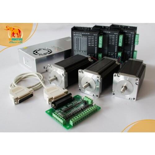 EU FREE SHIP!3Axis CNC Nema 23 Stepper Motor 425oz-in 3N.m 4.2A WT57STH115-4204A+Driver DQ542MA 4.2A50V+power supply 350w36v