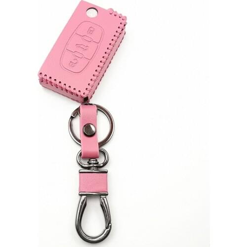 Leather flip folding keychain key case For Peugeot 107 207 307 407 308 607 Citroen C1 C2 C3 C4 C5 C6 C8 3 Button Car Styling