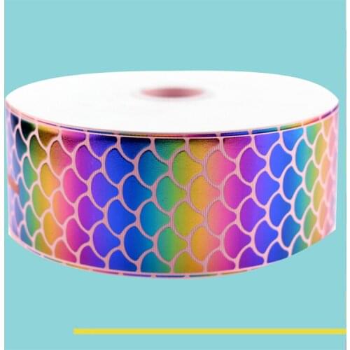 3" inch 75 mm 7.5cm pink based colorful based foil laser scales free shipping printed grosgrain ribbons for gift decoration