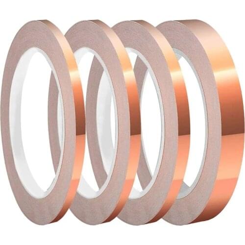 20 Meters 3mm/4mm/5mm/6mm/8mm/10mm Single Side Conductive Copper Foil Tape Strip Adhesive EMI Shielding Heat Resist Tape
