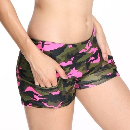 Summer Camouflage Fitness Booty Shorts Women Elastic Sport Sweat Short Pants Fashion Casual Sexy Slim Pocket Shorts 4 Colors