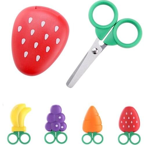 MIUSIE Fruit Magnetic Scissors Children Banana Strawberry Grape Shape Scissors Paper Crafts DIY Home Cutting Thread Cutter