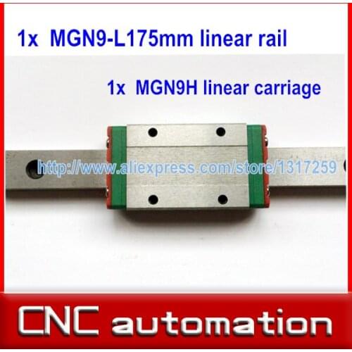 Kossel Mini MGN9 9mm miniature linear slide set: MGN9 L- 175mm linear rail MGN9H linear block carriage XYZ cnc parts
