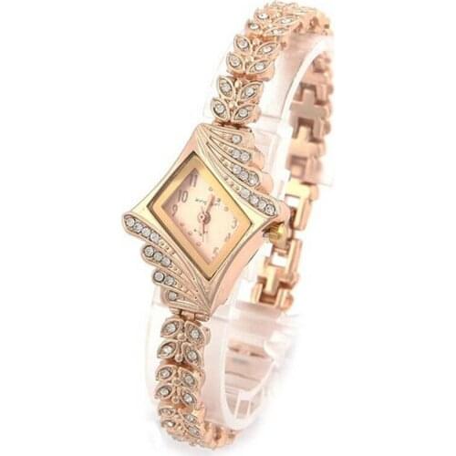 Wholesale New Fashion Women Crystal Quartz Rhombus Bracelet Bangle Wrist Watch GD